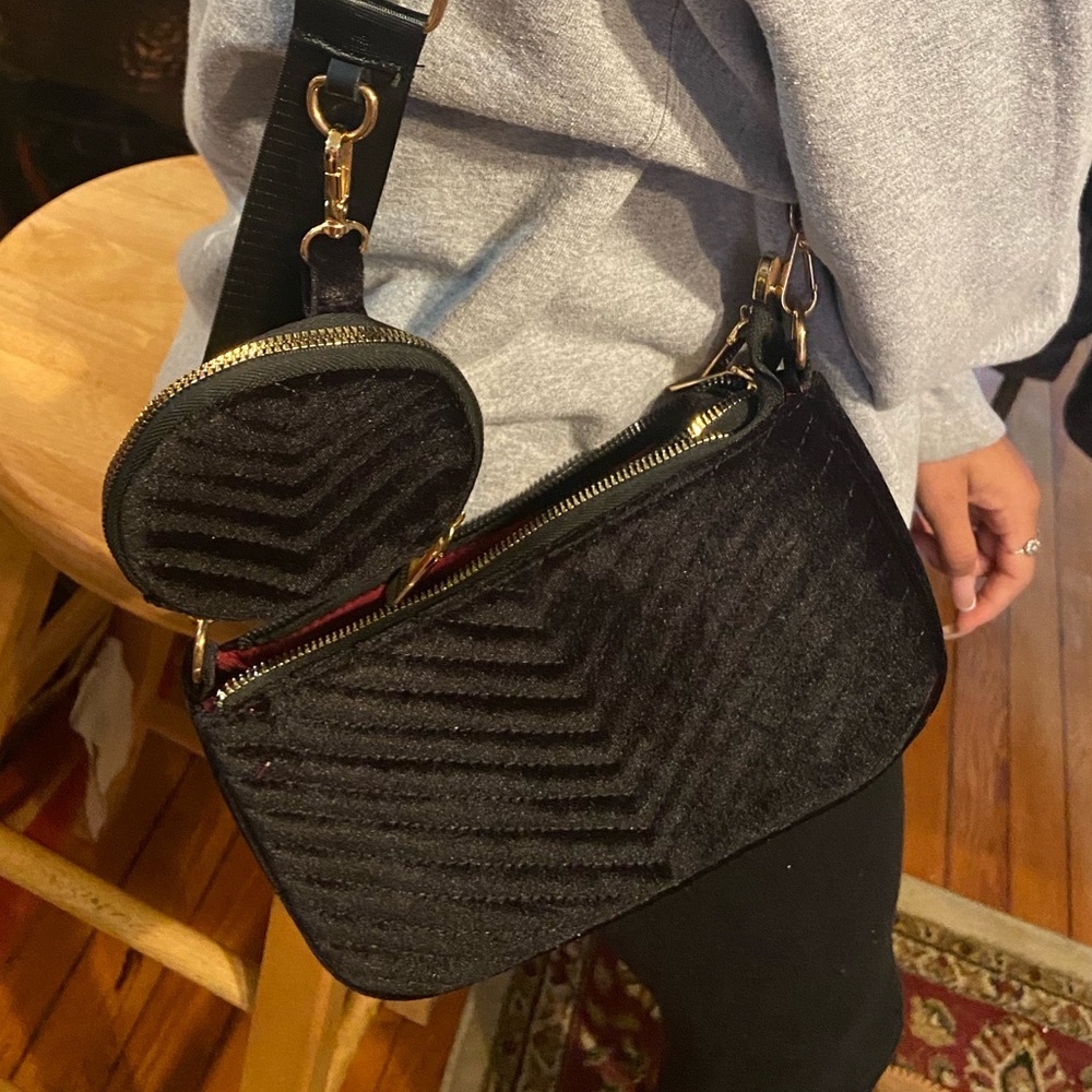 Black Suede Crossbody Bag
